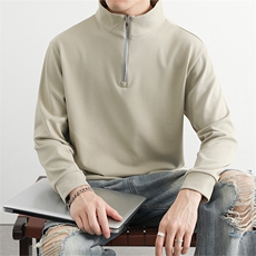 男款2025春秋季美式立领打底长袖男上衣服重磅高领外套，男装T恤，星座914