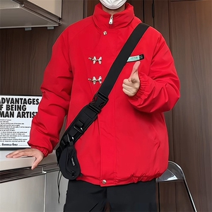 MY102J/P85冬季新款飞机扣棉衣男新中式加棉加厚棉袄外套新款棉服图片
