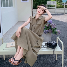 新款现货主推夏季薄款工装套装9837-P125-K188，女装套装/套裙，2C129