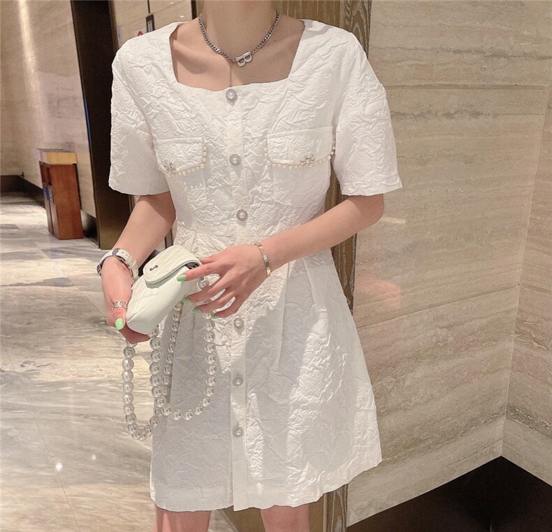 现货夏季新款小香风连衣裙，女装连衣裙，漫迪MD