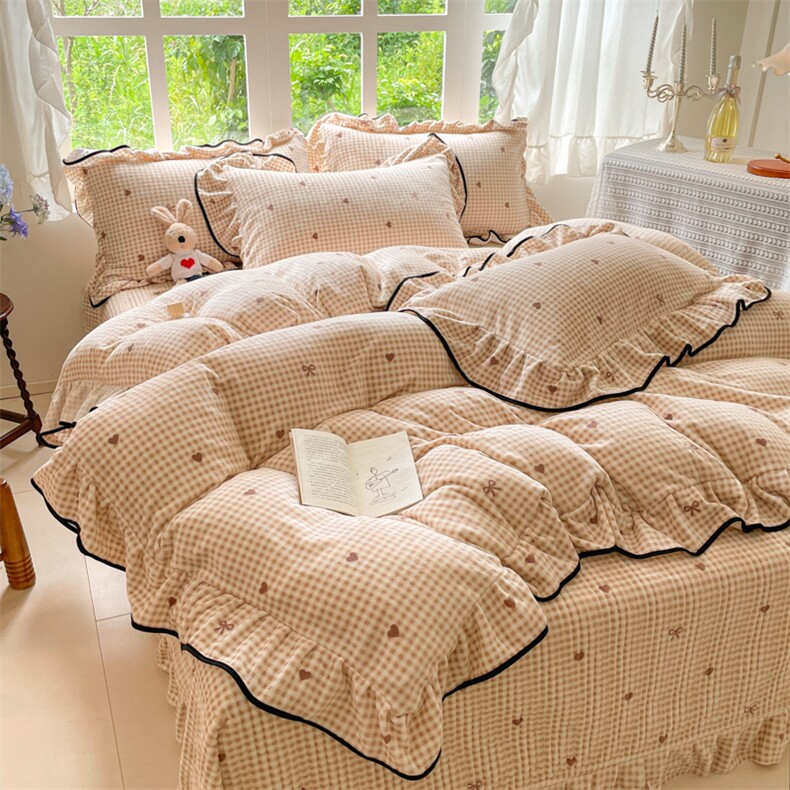 新款韩版牛奶绒床盖四件套，床品套件，一起卖家纺