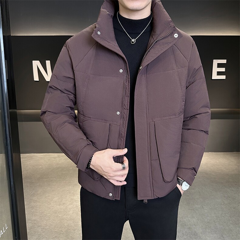 新款男士小立领插肩袖羽绒服夹克加厚防寒309B-3-81067-P195,男装夹克,星座1409-3