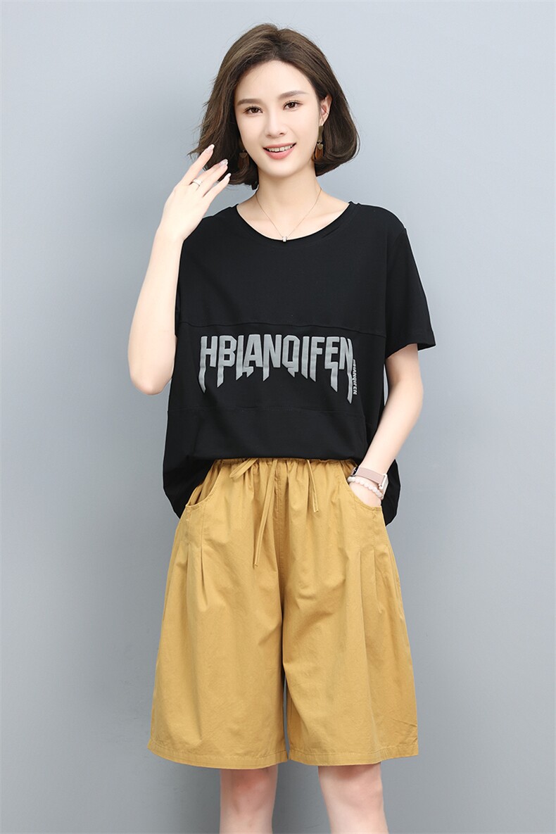 时尚宽松显瘦夏季休闲裤女高腰百搭阔腿裤,女装休闲裤,叶笙衣