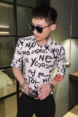 312A-118-P55新款社会小伙中袖衬衫韩版潮流男士五分袖衬衣C，男装T恤，星座312A-5