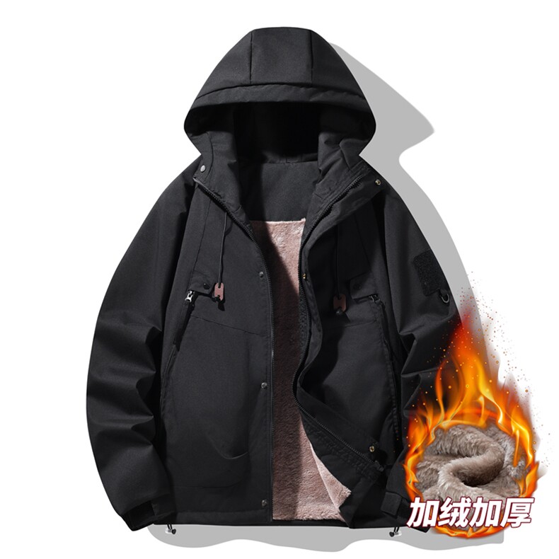 港风大皂工装加绒冲锋衣男高品纯色宽松夹克外套DSA157B-AJ90-P95,男装夹克,电商A157B