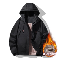 港风大皂工装加绒冲锋衣男高品纯色宽松夹克外套DSA157B-AJ90-P95，男装夹克，电商A157B