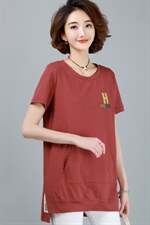 T恤2021年夏季时尚潮流舒适简约个性中长款短袖，女装T恤，丽影随形