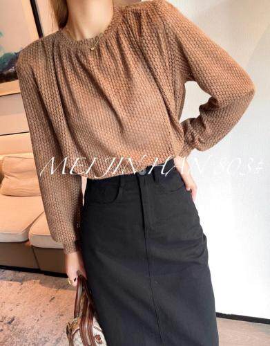 美巾涵秋季拉绒洞洞打底上衣，其它，美巾涵