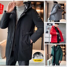 90%白鸭绒M-8XL大码中长羽绒服109-2198-P205，男装羽绒服，星座109