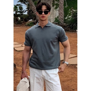 短袖polo衫男潮牌夏季翻领轻熟纯色宽松百搭上衣男士t恤 TA52图片