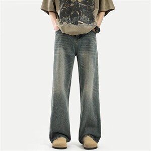 C315-G3011现货高质量重工洗水猫须马骝牛仔裤(P65限89)2，男装牛仔裤，电商C315