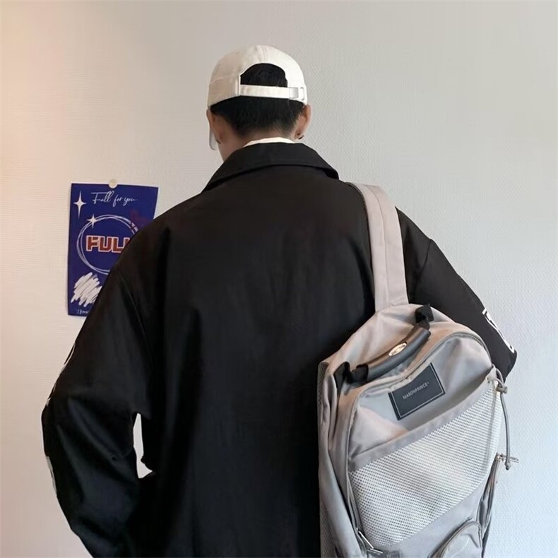 美式复古港风牛仔拼接夹克外套男宽松高街vibe风高级潮牌X333/P65,男装夹克,星座506