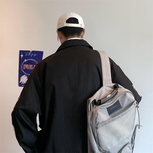 美式复古港风牛仔拼接夹克外套男宽松高街vibe风高级潮牌X333/P65图片