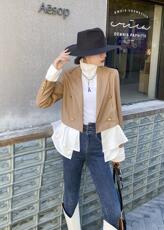 拼接款皮衣，女装皮衣，斯瑞威