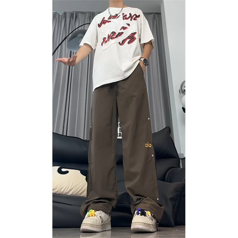 速干夏季凉感宽松休闲裤男美式透气牛仔直筒裤25XK67188特批36,男装休闲裤,电商A042