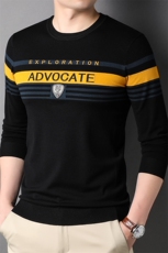 长袖T恤男2023春秋季新款印花运动宽松中年男士体恤圆领卫衣，男装卫衣，电商B212（原钱塘6029）
