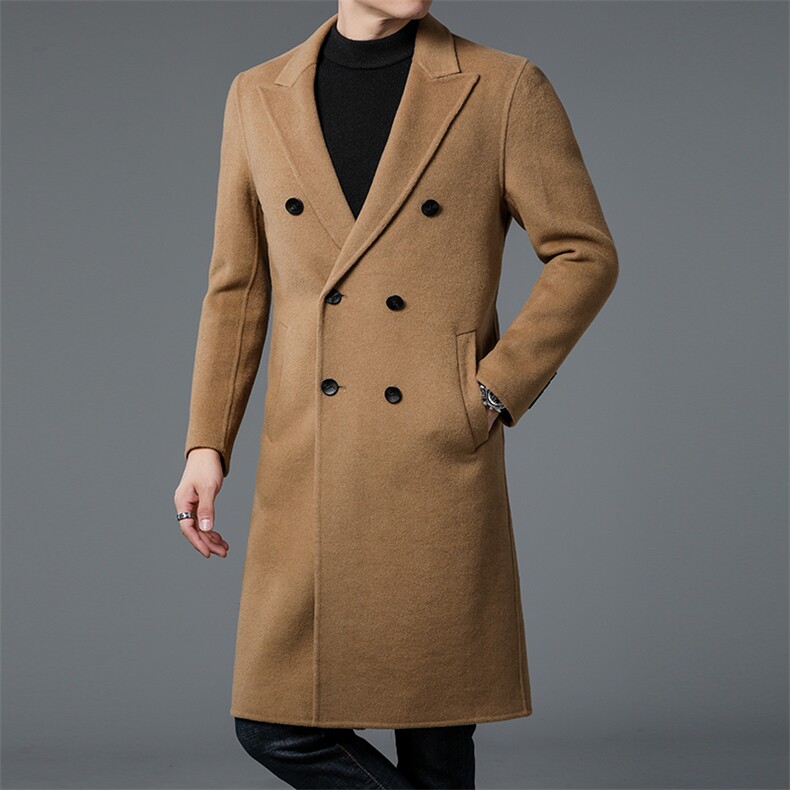 M1903-8钱塘2020-2秋冬季新款男士毛呢外套时尚潮流长款大衣P490,男装毛呢大衣,钱塘207-2