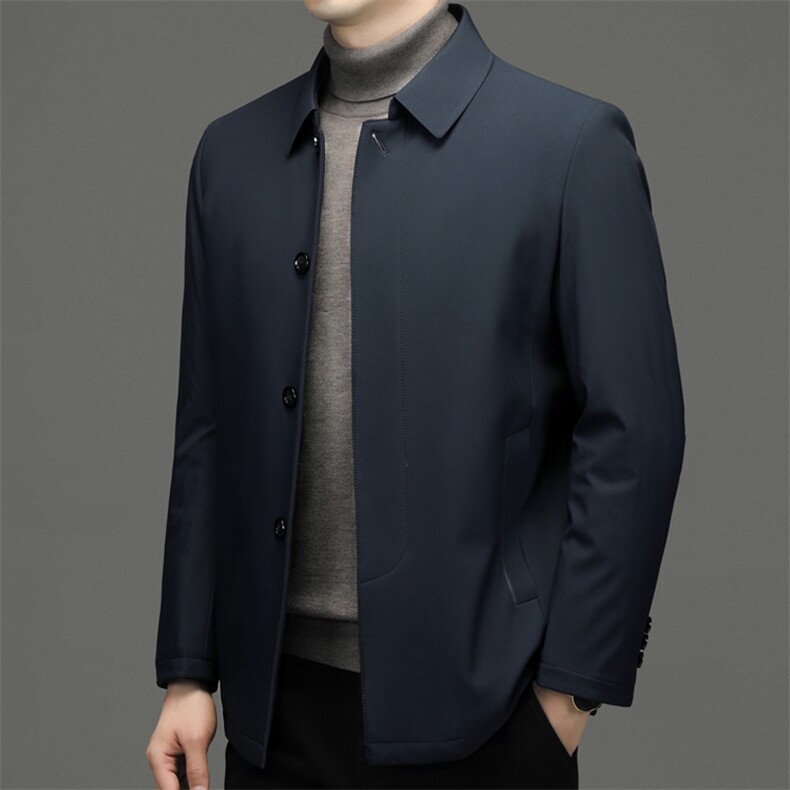 2025年冬季男装夹克棉服男款中老年翻领加厚保暖扣子商务休闲外套,男装棉衣,电商B212（原钱塘6029）