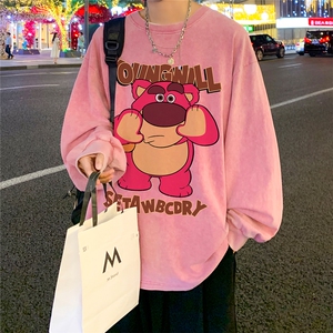 直播品质 重磅纯棉 美式蜡染水洗做旧潮牌宽松长袖t恤 CT326特P38图片