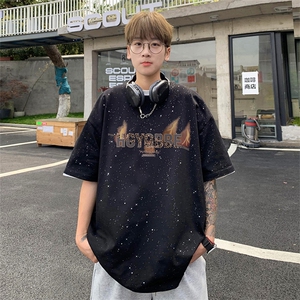 量大优供抖音视频 支持得物配合二开美式满天星亮片短袖T恤MTX526图片