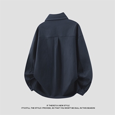 高品质鱼骨纹2026新款百搭翻领长袖衬衫A436-26020-P5589，男装衬衫，电商A436