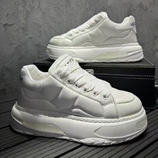 男鞋小白鞋休闲鞋秋冬季皮面厚底增高百搭板鞋男面包鞋，男鞋靴子，星座1407-6