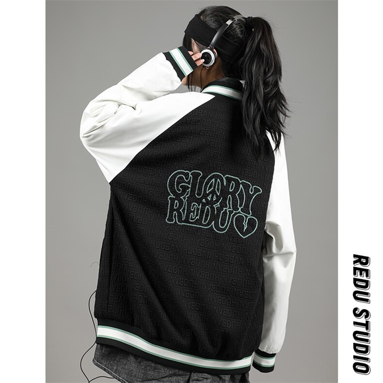 秋装新品潮韩版夹克棒球服男女中性风胸针刺绣潮牌外套8013-P95,男装夹克,电商A441-1