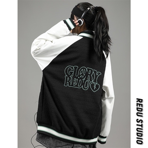 秋装新品潮韩版夹克棒球服男女中性风胸针刺绣潮牌外套 8013-P95图片