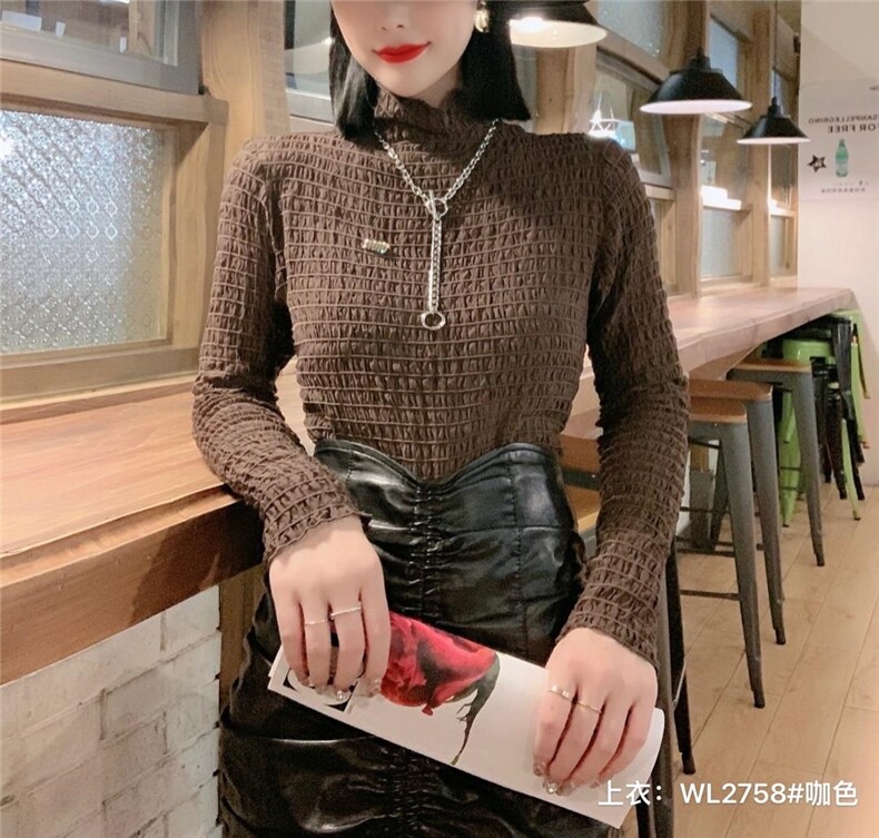 2021年冬季加厚蕾丝修身显瘦气质打底衫现货大量供应,女装其它,婉伦