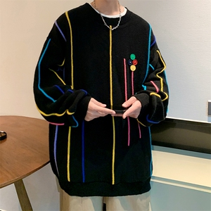 8XL-M 特大码冬季慵懒?宽松感拼色流苏软糯羊针织毛衣MY1203P65图片