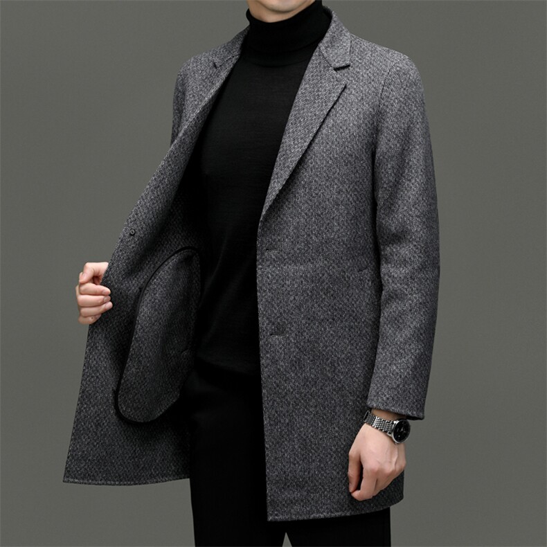 M8072-13钱塘2020-3新款冬季时尚休闲百搭中年男士毛呢外套P313,男装毛呢大衣,钱塘207-3