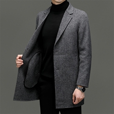 M8072-13钱塘2020-3新款冬季时尚休闲百搭中年男士毛呢外套P313，男装毛呢大衣，钱塘207-3