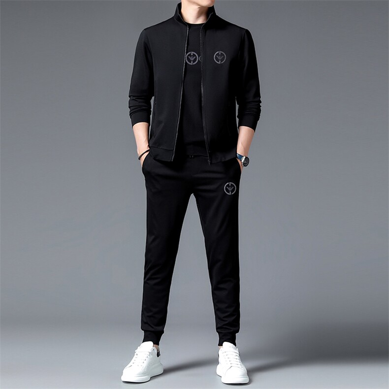 中老年套装男春秋季2023年新款中年爸爸休闲运动服男士夹克两件套，男装休闲套装，电商B212（原钱塘6029）