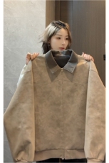 2026新款巴恩风扎染皮衣休闲拼接夹克外套男女C64150-TP60108，男装夹克，电商A102