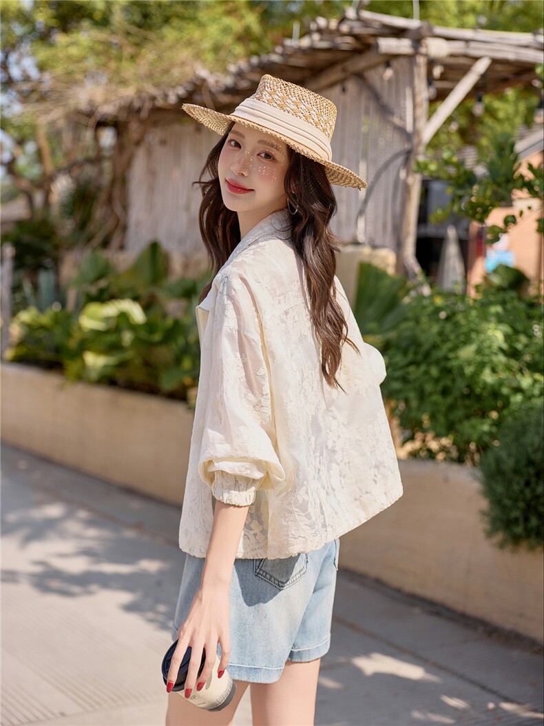 2026夏季新款女刺绣蕾丝透气防晒衣外套上衣,女装防晒衣,可可小西