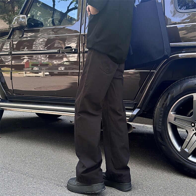 ！四季100棉%纯色四季款阔腿百搭垂感休闲裤子1229/p45，男装休闲裤，电商B381-2