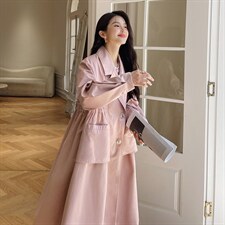 【现货】2022秋新款oversize甜美风衣251-609-P155-K218，女装风衣，浙宝189