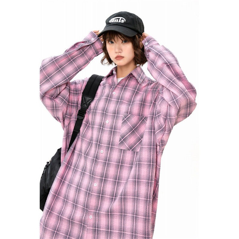 美式长袖衬衫男女夏季宽松多巴胺情侣防晒衬衣百搭休闲外套931P50,男装防晒衣,星座710