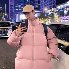 光版二开立领棉衣男加厚棉袄纯色潮棉服A266-P03-P30特批黑色P35，男装棉衣，电商A266