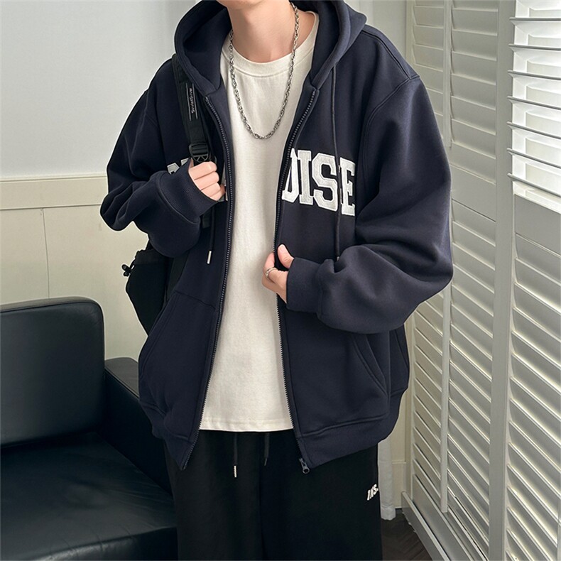 现货重磅宽松休闲绣花连帽卫衣外套男潮牌上衣A351-AW2499-P105,女装短外套,电商A351
