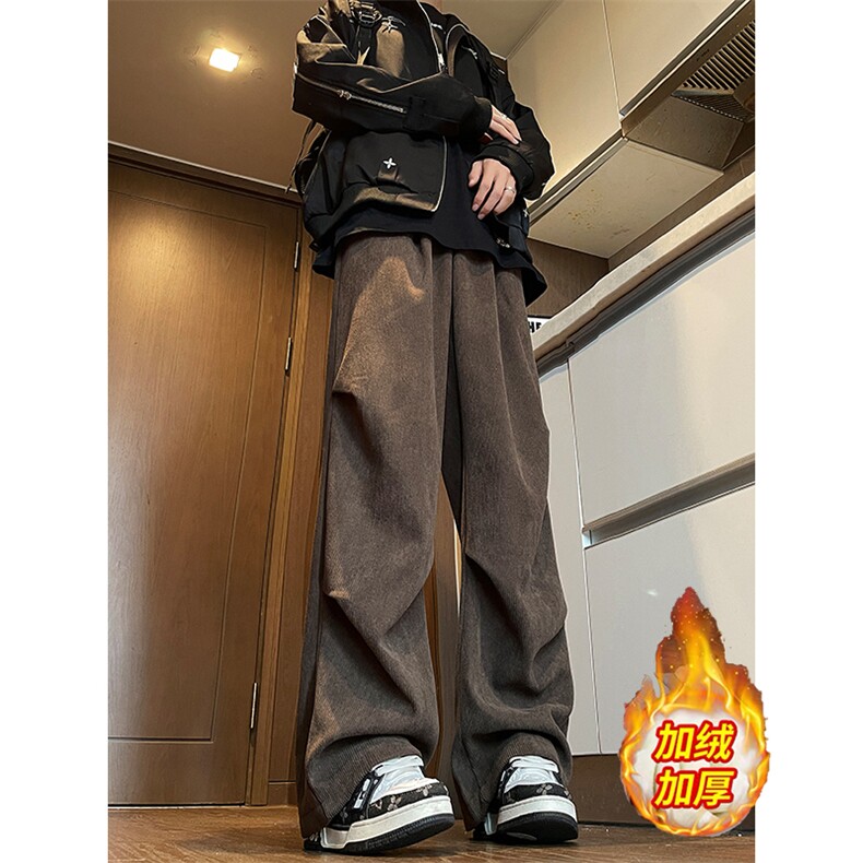 加绒加厚灯芯绒休闲裤半松紧伞兵裤 K8410特P55控88 有常规款图片