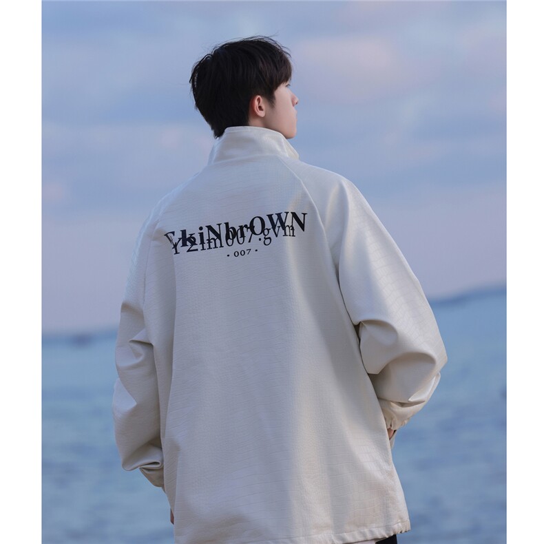 1港风鳄鱼纹皮中性潮流大码M-5XL夹克男成分100%PUJK7570P85控128，男装夹克，星座226-2