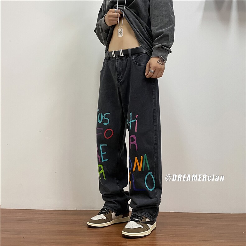 k793-p50-控68M-5XL现货炫彩得物高阶港风ns宽松牛仔裤,男装牛仔裤,星座116