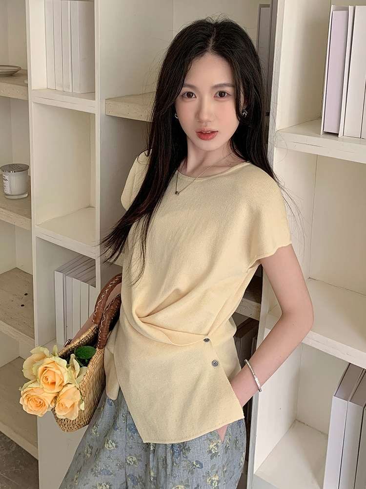 时尚休闲短袖阔腿裤套装女2025夏季新款显瘦松弛感穿搭2件套,女装套装/套裙,玖莱伊