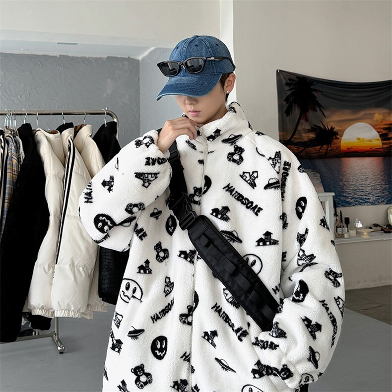 双面穿棉衣棉服麂皮羊羔绒面包服立领棉袄外套【量大有差1618GP90,男装棉衣,星座207