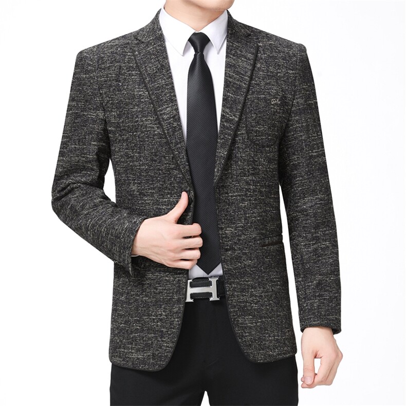 男纯色西装外套2023年中年商务免烫男士出口春秋季西服上衣,男装西服,电商B212（原钱塘6029）
