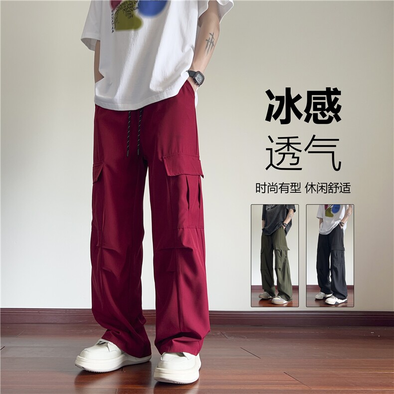 2025夏季新款冰丝透气工装口袋宽松休闲裤B315-K24180-特P35控68,男装工装外套,电商B315