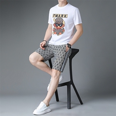 C231513钱塘2020-2夏季新款男士休闲运动套装时尚印花两件套P116，男装休闲套装，钱塘207-2