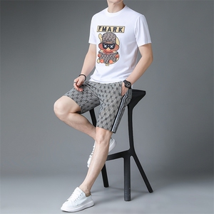 C231513钱塘2020-2夏季新款男士休闲运动套装时尚印花两件套P116图片