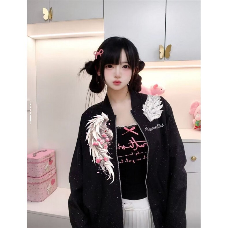 短款垫肩飞行员夹克男高级感立领拉链外套美式设计感薄款棒球服,男装夹克,星座506A